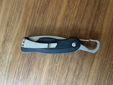 Leatherman Crater c33Lx Folding Knife Serrated 420HC Carabiner Leather Sheath picture