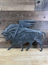 Vintage Cast Iron Bull With Wings  picture