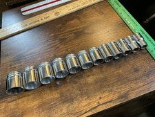 Vintage Blackhawk Socket Set 1/2” Drive  Chrome USA  12-Piece * Nice * picture