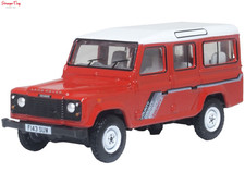 Oxford Diecast Land Rover Defender LWB St. Wagon Masai Red 1/76 Scale picture