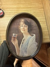 Vintage Drink Coca Cola”Gibson Girl” Oval Tin Tray 1973 Made In USA / S:12