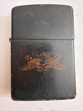 Vintage 1955-56 Zippo Lighter Black Harley Davidson HOG Eagle Logo 1993 Insert picture
