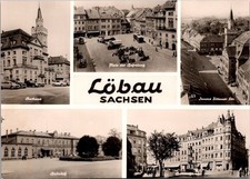 Views Rathaus Bahnhof Inner Zittauer Street Löbau Real Photo RPPC Postcard picture