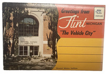 Vtg Flint Michigan Photo Souvenir folder booklet 12 photos Vehicle City Gen Moto picture