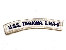USS Tarawa LHA-1 US Navy White Dress Uniform Ship Name Shoulder Rocker Patch picture