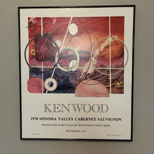 Vintage Wine Poster Sonoma Kenwood Vineyard Cabernet Sauvignon Charles Mingus 78 picture