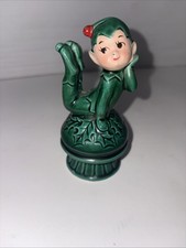 Vintage Inarco Japan Elf Pixie Figurine Sitting on Mushroom E2505 picture