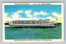Nantasket Beach MA-Massachusetts Excursion Vessel Boston Belle Vintage Postcard picture