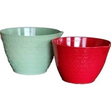 Two (2) Pioneer Woman ~ Melamine ~ 2.4 & 3.5 Quart ~ FLEUR Batter Bowls w/Spout picture