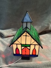 Church Light Up Faux Stain Glass (Plastic) Christmas Ornament Village Decoration picture