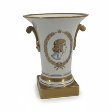 Vintage Vista Alegre Portugal Roman Portrait Porcelain Vase Urn Gold Gilt picture