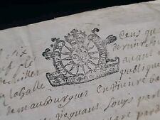 1689 King Louis XIV France Royal French Petition Document Royalty Cipher Crown  picture