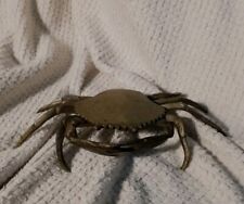 VTG Brass Crab Ashtray Hinged Hideaway MCM Metal Claw picture