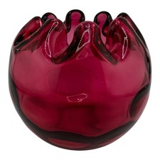 Fenton Cranberry Coin Dot Rose Bowl.  picture