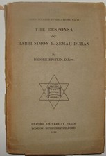 Jewish Judaica THE RESPONSA OF RABBI SIMON B. ZEMAH DURAN London England 1930 picture