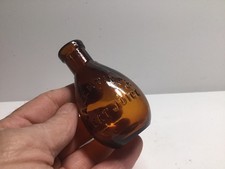 Antique Amber Valentines Meat Juice Bottle. picture