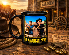 Premium 11oz Black Glossy Coffee Mug The Magnificent Seven (1960) Western FANS picture