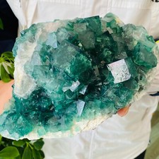 7.2LB Natural Cubic Green Fluorite Quartz Crystal Mineral Specimen Healing picture