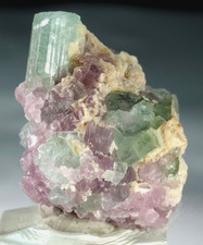 90 CARATS NATURAL TOURMALINE, LEPIDOLITE & FELDSPAR CRYSTAL AFGHANISTAN (JP-146) picture