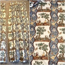 Brunschwig Fils Custom Curtains Set of 2 French Country Toile Print 89 x 46 Each picture