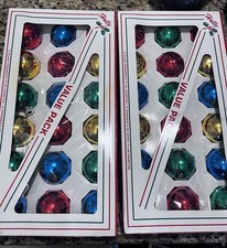 (18) Vintage Christmas Glass  Tree Ornaments In Holly Box picture