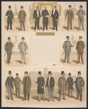 Photo:1896 Spring Summer Men�s Fashion Illustration Top Hats Suits Coats picture