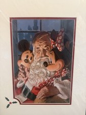Disney Charles Boyer Mickey and Minnie Mouse Visiting Santa Print picture