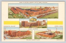 Battle Creek MI Postcard Home of the Kellogg Company Plants Multiview Cereal picture