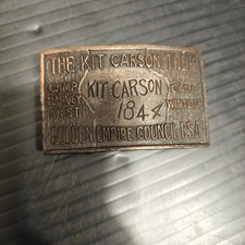 Vintage BSA Kit Carson Trek 1844 Golden Empire Council Boy Scout Belt Buckle picture