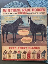 vintage 1965 Win These Race Horses Kentucky Club pipe tobacco contest Cardboard picture