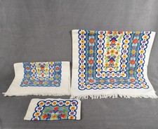 Vintage MCM St Mary's 1970s Flower Power Towel Set Bath Hand And Washcloth NOS picture