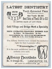 Victorian Trade Card Albany Dentists Dentistry Tooth Images Lancaster PA picture