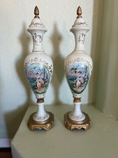 Exquisite Pair of Hand-Painted French Porcelain Vases picture