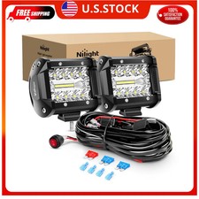 2PCS Nilight 4 Inch 60W LED Light Bar Flood Spot Combo Work Lamp Wiring Harness picture