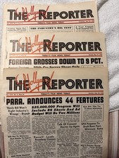 RARE 1940 THE HOLLYWOOD REPORTER - Set of 3 Original Newspapers. picture
