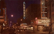 Norfolk VA Virginia Granby Street at Night c1950-60s Vintage Postcard picture