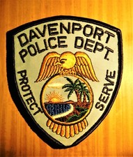 GEMSCO NOS Collectible Vintage Patch POLICE DAVENPORT FL Original 1975 MINT picture