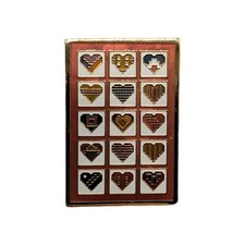 Vintage Quilters Quilting Enamel Lapel Pin Heart Patterns 1984 picture