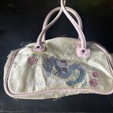 Sanrio 2004 Hello Kitty satin Y2K Dragon And Flowers Handbag Vintage picture