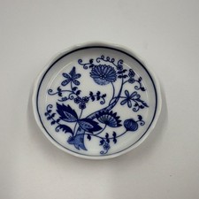 Lot of 4 Vtg Vienna Woods Blue Onion Fine China Coasters Trinket Dish Japan 3.5” picture