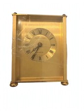 Hamilton Quartz Brass Carriage Desk Clock West Germany Vintage Clock Roman picture