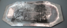 Wendell August Forge Hammered Aluminum Tray Brownstone and Garden Scene picture