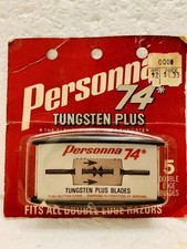 Personna 74: VTG Tungsten Plus 5 Double Edge Razor Blades MISP NEW DISCONTINUED picture