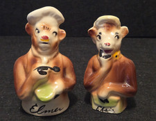Vintage  Elsie and Elmer the Cow Salt & Pepper Shaker Approx 4