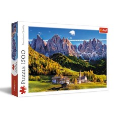 Trefl Val Di Funes Valley Dolomites Italy 1500 Piece Jigsaw Puzzle Red 33X23 picture