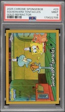 2025 Topps Chrome SpongeBob #23 Squidward Tentacles Gold Refractor /50 PSA 9 picture