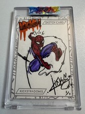 Kickstradomis 1/1 Hand-Drawn Spider-Man Sketch Card Signed Amezcua Original Art picture