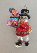 Christopher Radko Snowman Last Minute Shopper Ornament picture