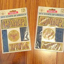 Boy Scouts Leather Tags Lot of 2 - Camp, Brotherhood, Loyal, Be Prepared picture