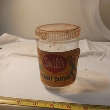 Swift's Peanut Butter Jar Plastic Lid Paper Label 1950'S Advertising kitchen  picture